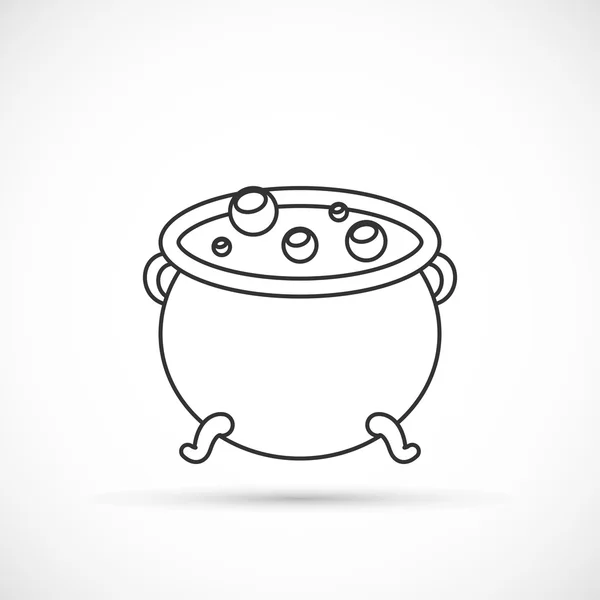 Witch cauldron outline icon — Stockový vektor