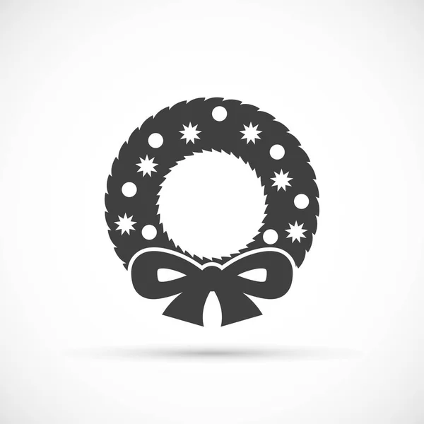 Kerst krans pictogram plat — Stockvector