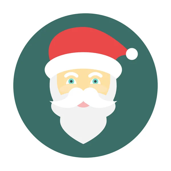 Santa Claus Gesicht Symbol flach — Stockvektor