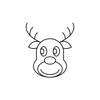 Ren geyiği Noel ince çizgi simgesi