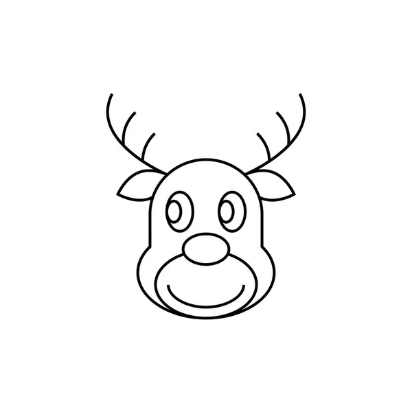 Reindeer Christmas thin line icon — Stock Vector