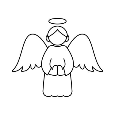 Noel melek ince çizgi simgesi