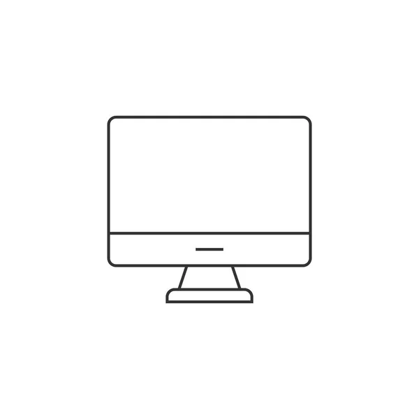 Computer monitor linea sottile icona — Vettoriale Stock