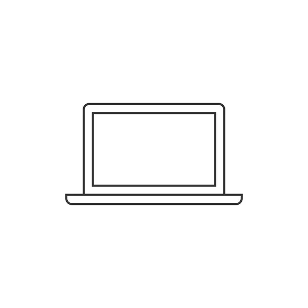 Icono de línea delgada portátil — Vector de stock
