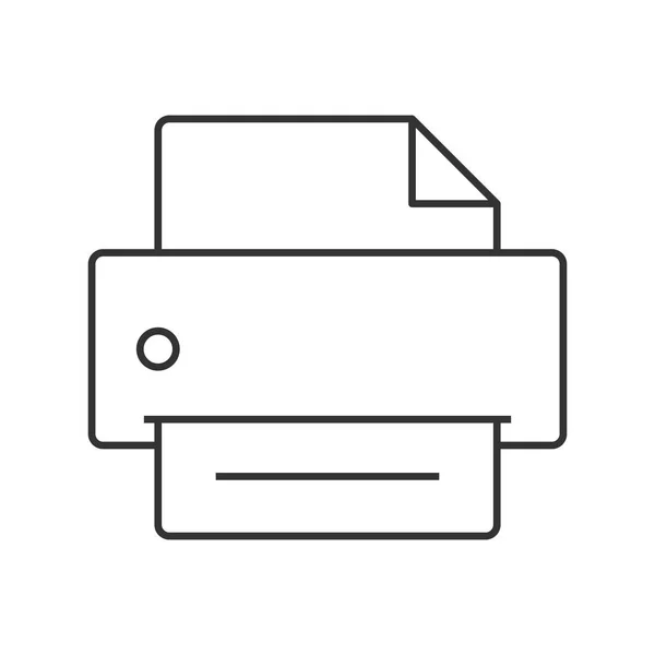 Imprimante ligne mince icône — Image vectorielle