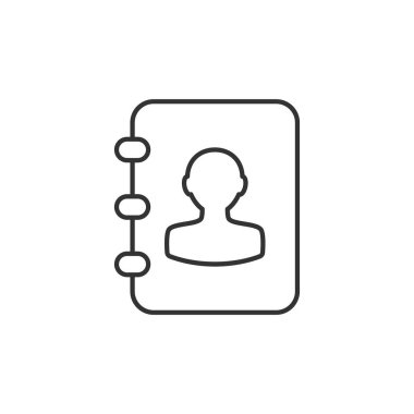 Telefon defteri ince çizgi simgesi