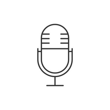 Mikrofon ince çizgi simgesi
