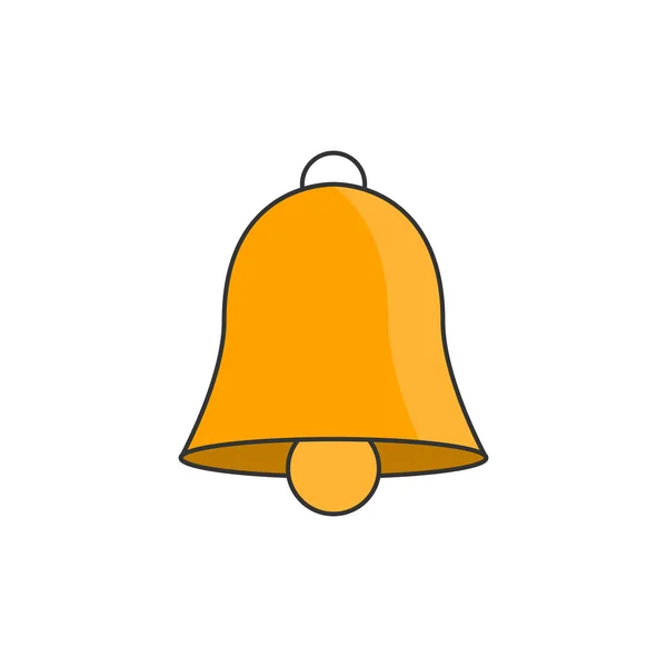 Bell delgado icono de línea plana — Vector de stock