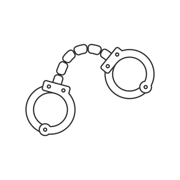 Handcuffs thin line icon — Stock Vector