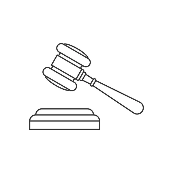 Juez martillo línea icono — Vector de stock