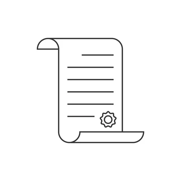 Icono de línea de desplazamiento de papel — Vector de stock