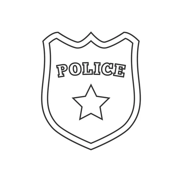 Ikonę linia odznaka policja — Wektor stockowy
