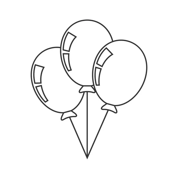 Ballonnen dunne lijn pictogram — Stockvector