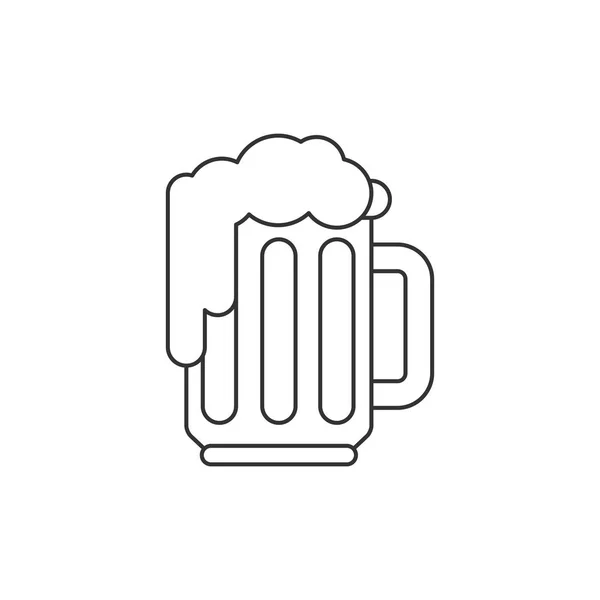 Beer thin line icon — Stock Vector