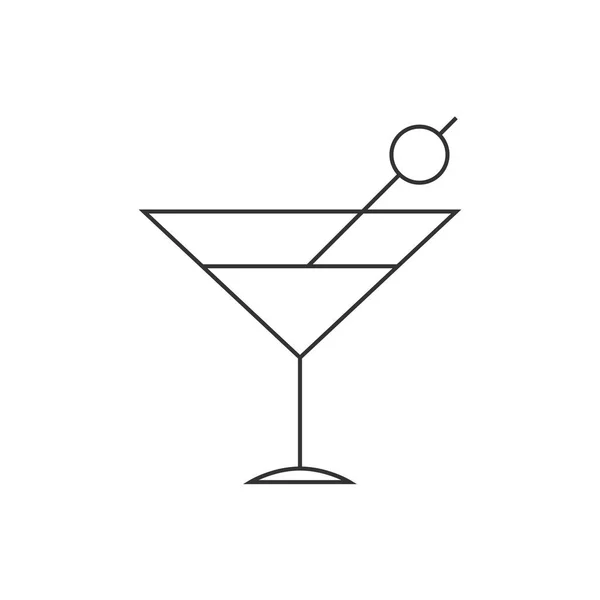 Cocktail ícone linha fina — Vetor de Stock