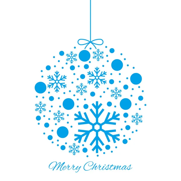 Merry Christmas ball blue ornament — Stock Vector