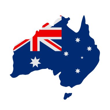 Harita üzerinde Avustralya bayrağı