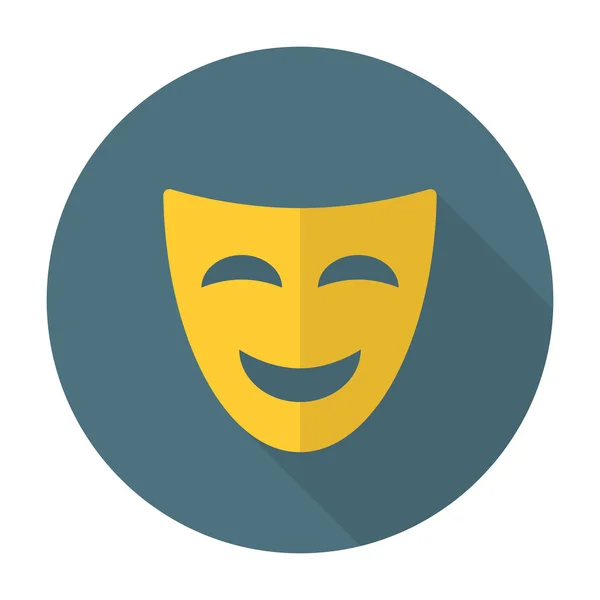 Comedia máscara plana icono — Vector de stock