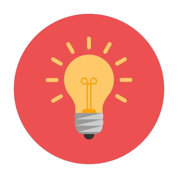 Lightbulb flat icon — Stock Vector