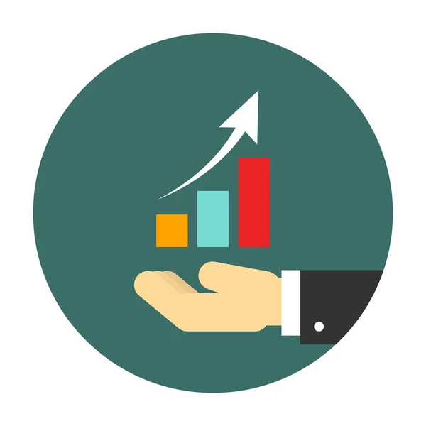 Mano sosteniendo un diagrama gráfico — Archivo Imágenes Vectoriales