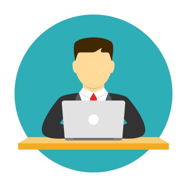 Dizüstü bilgisayarda çalışan adam