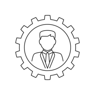 İşadamı dişli satırı simgesi