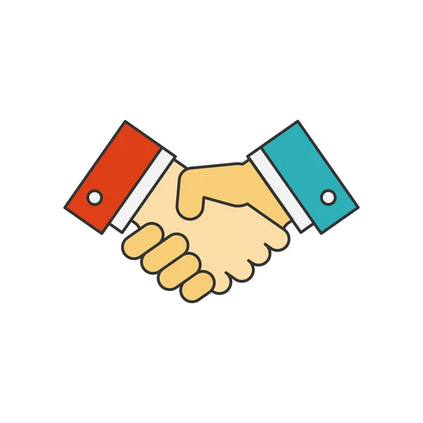 Handshake płaska linia ikona — Wektor stockowy