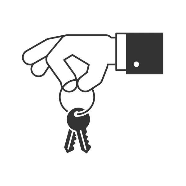 Mano sosteniendo las llaves icono — Vector de stock
