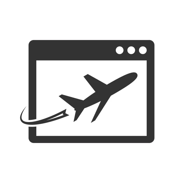 Avión en el sitio icono de la página — Vector de stock