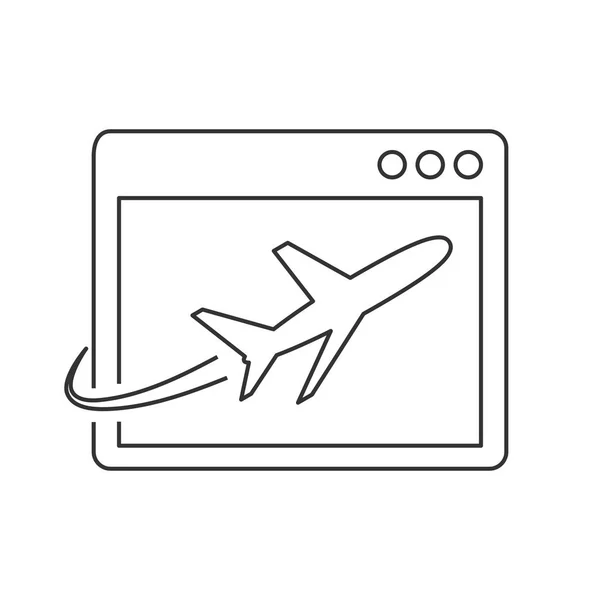 Avião na página do site ícone de linha — Vetor de Stock