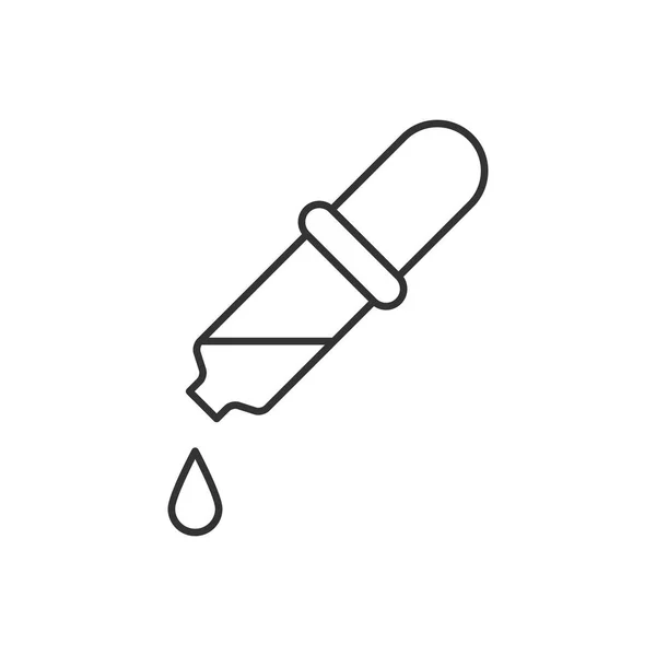 Pipetteer met lineaire daling-pictogram — Stockvector