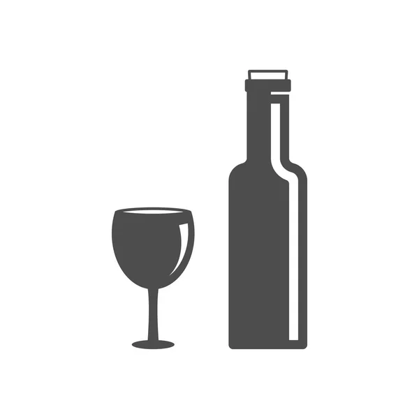 Botol anggur dengan ikon gabus - Stok Vektor