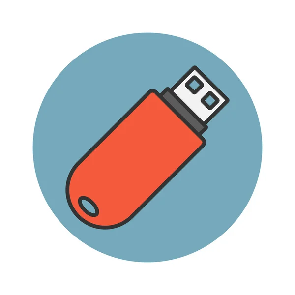 Flash drive ícone de linha plana — Vetor de Stock