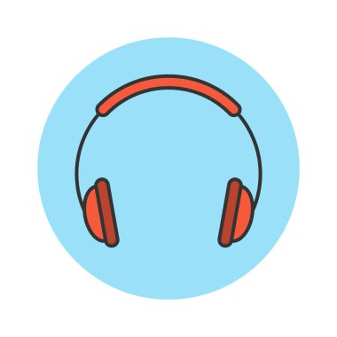 Kulaklık düz satırı simgesi