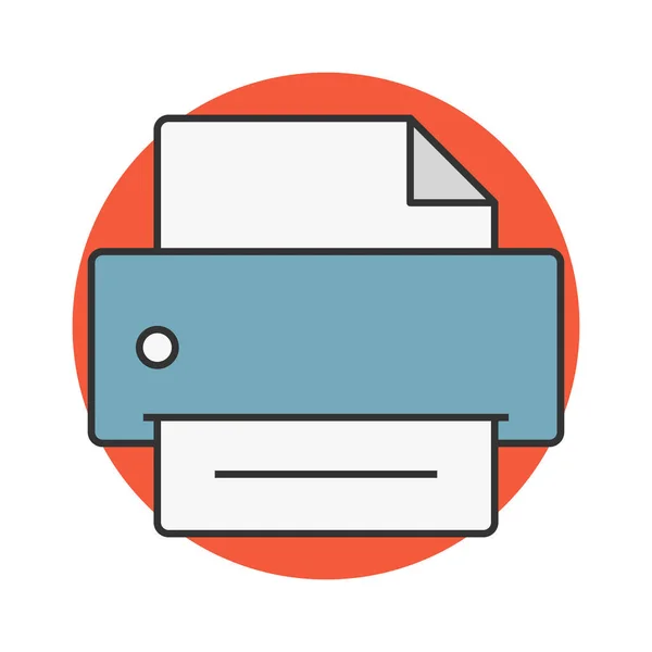 Printer flat line icon — Stock Vector