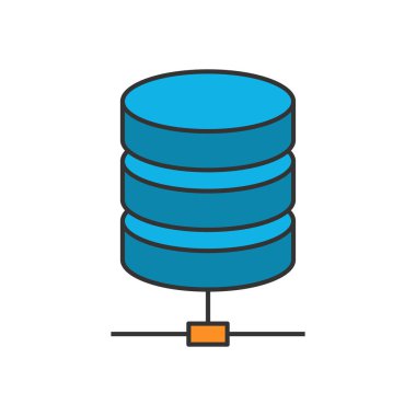 Veri depolama düz çizgi simgesi