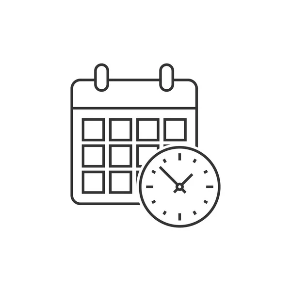 Calendar with clock — Stock Vector