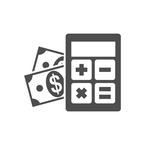 Calculatrice avec icône d'argent — Image vectorielle