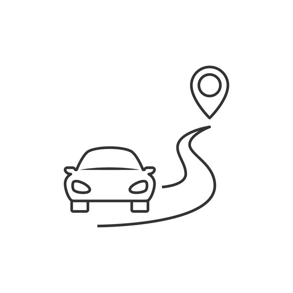 El coche va al destino — Vector de stock