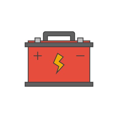 Araba pil düz çizgi simgesi