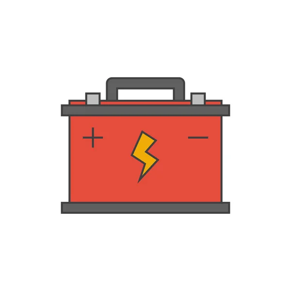 Car battery flat line icon — Stock Vector