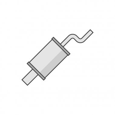 Araba susturucu düz satırı simgesi