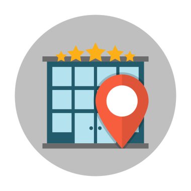 Otel konumu düz simgesi