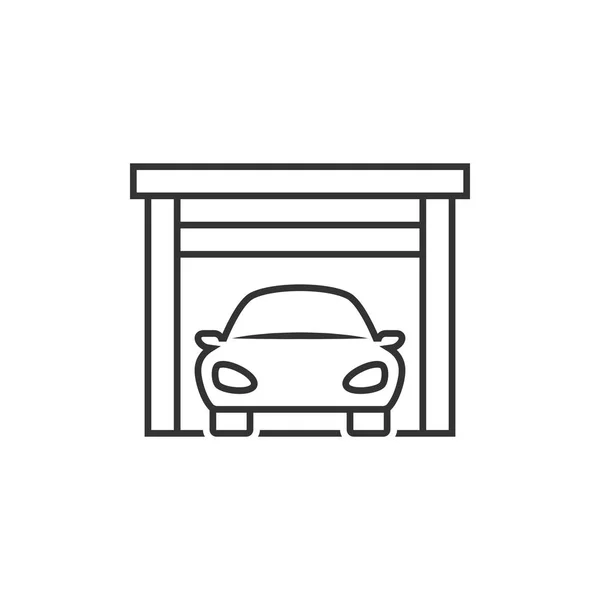 Coche en el icono del garaje — Vector de stock