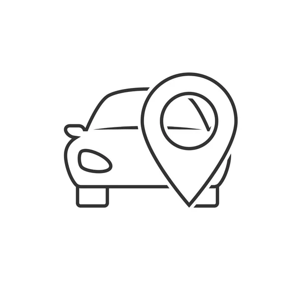 Ubicación del coche icono de línea — Vector de stock