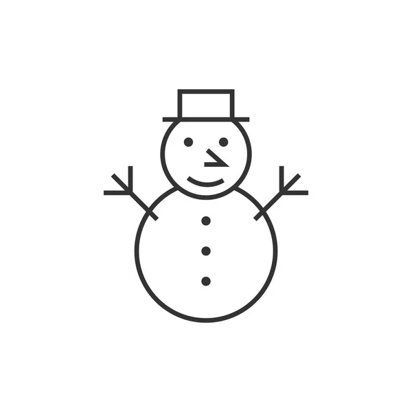 Icona della linea pupazzo di neve — Vettoriale Stock