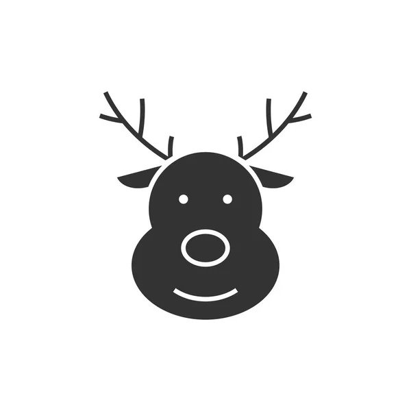 Icono negro de ciervo — Vector de stock