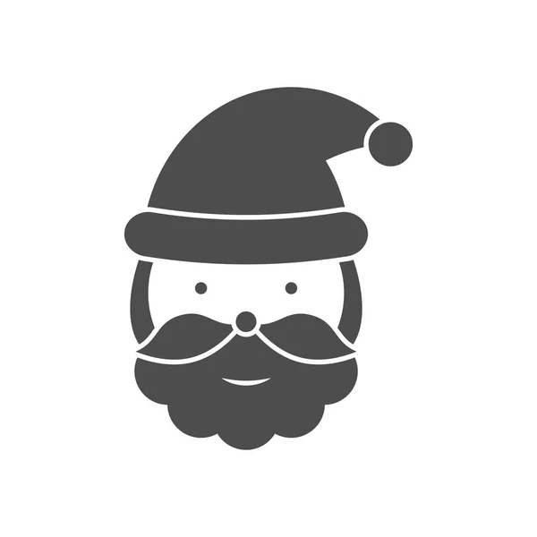 Santa Claus cabeza icono negro — Archivo Imágenes Vectoriales