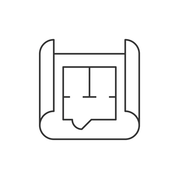 Blauwdruk roll overzicht pictogram — Stockvector