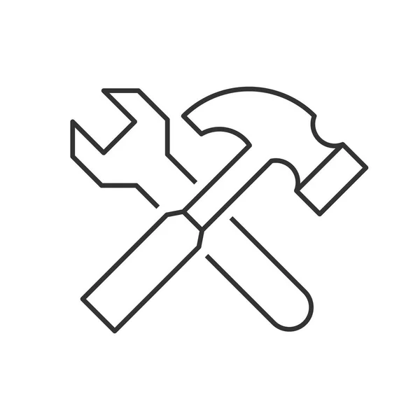 Wrench crosses hammer — Stock Vector